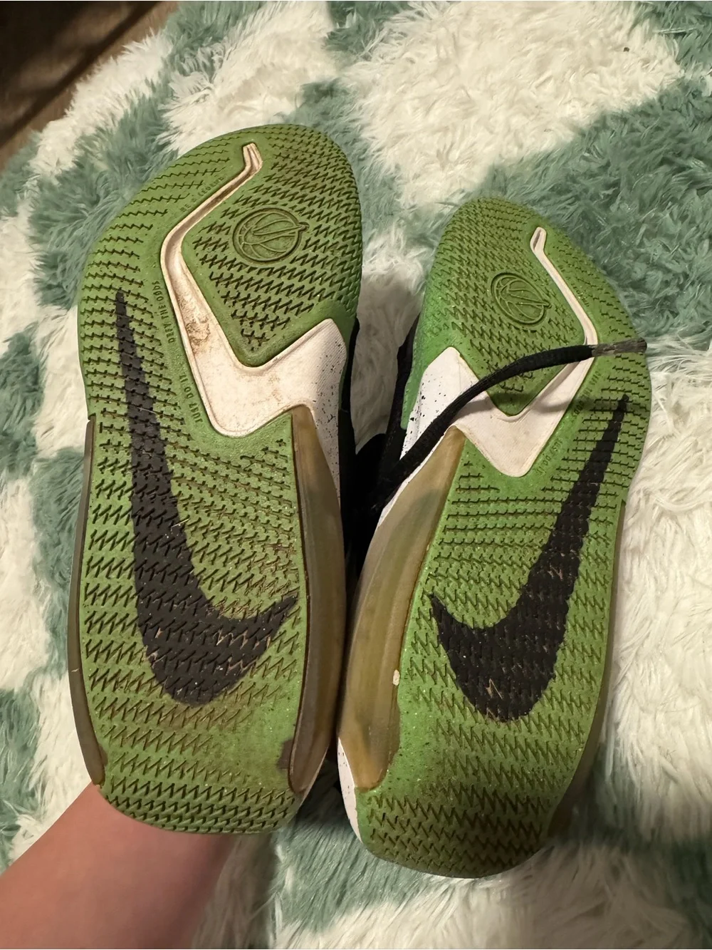 Nike Kids' Black, White and Green High-Top Sneakers